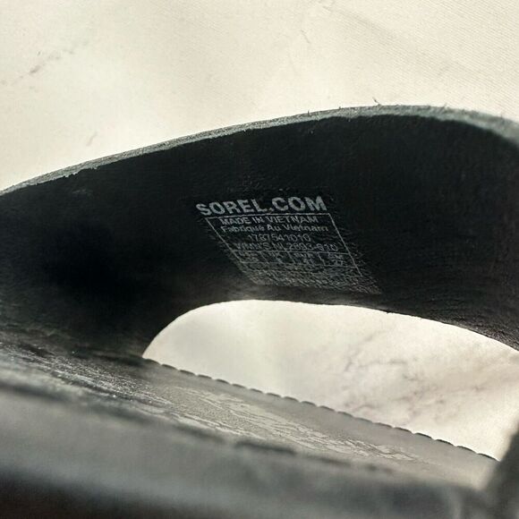 Sorel Womens Ella Flat Sandals Size 10 Black Leather Ankle Wrap Straps - Picture 7 of 7